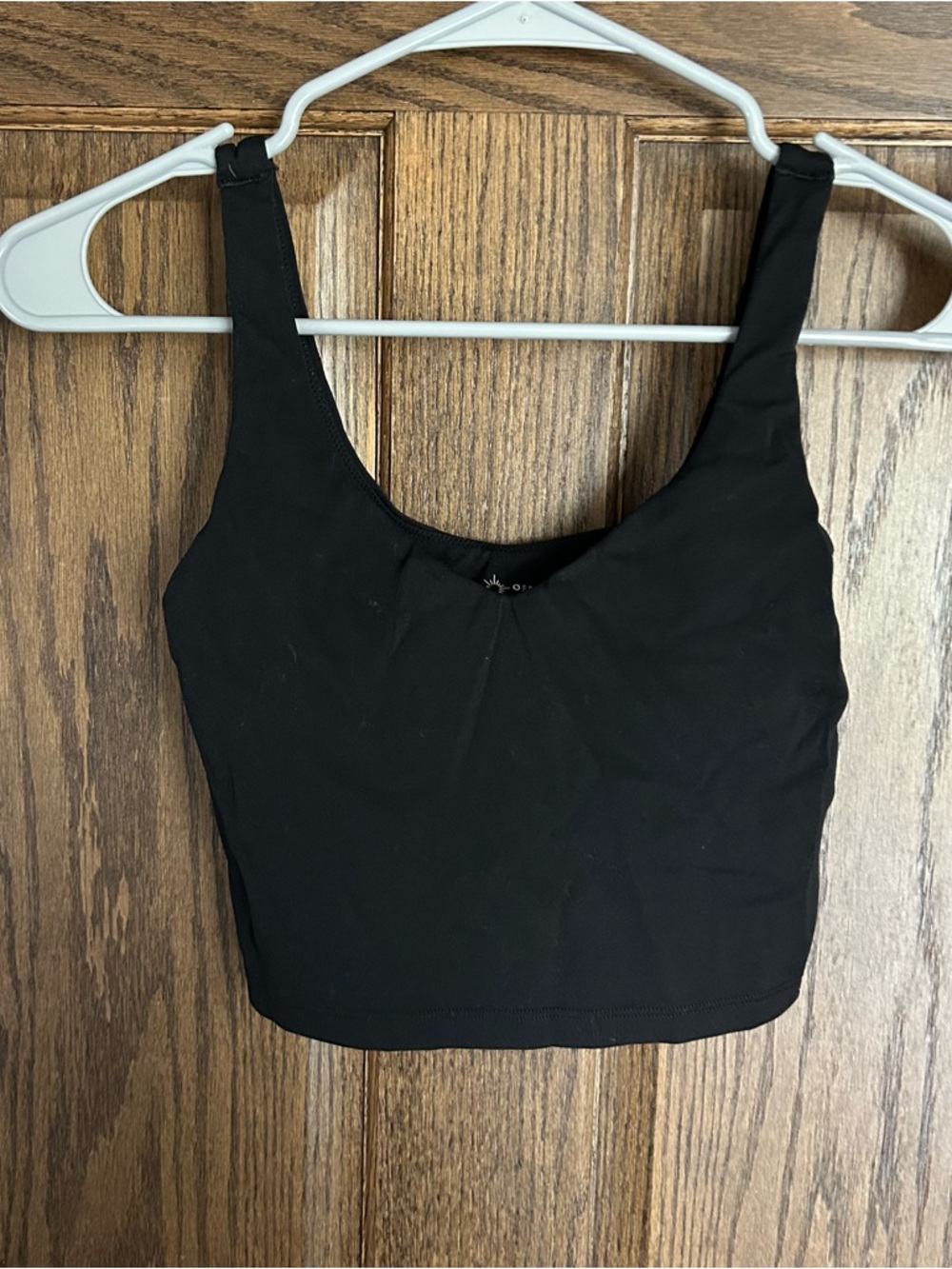 aerie Black Scoop Neck Crop Tank